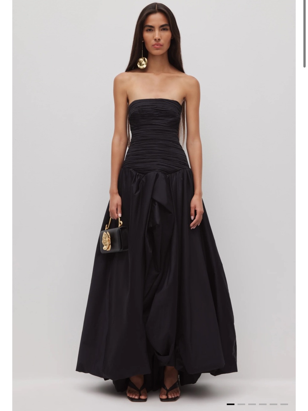 AJE Black VIOLETTE BUBBLE HEM MAXI DRESS